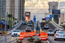 The temporary bridge on Flamingo Road over Koval Lane still remains from last month's Formula O ...