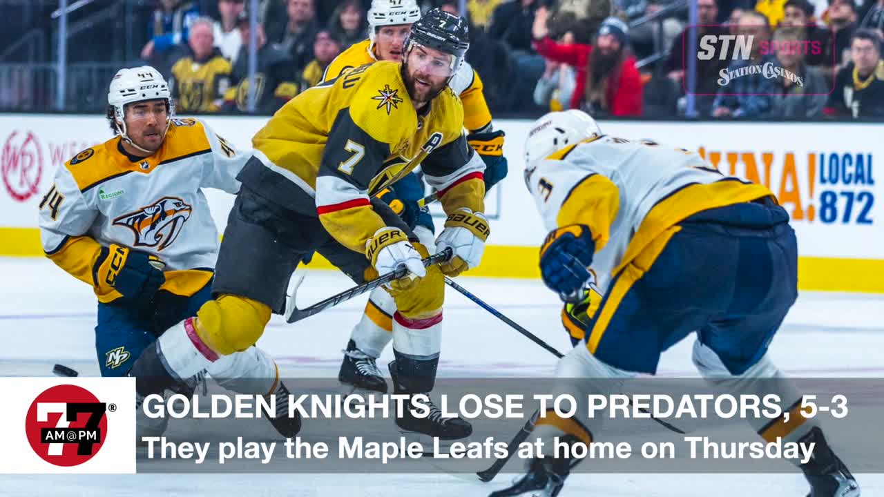 Golden Knights lose to Predators