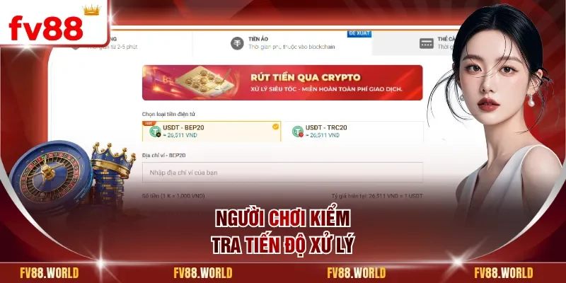 Người chơi kiểm tra tiến độ xử lý