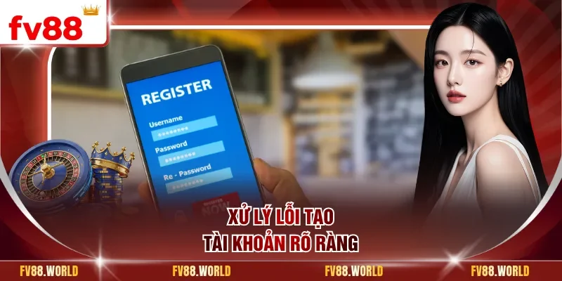 Xử lý lỗi tạo tài khoản rõ ràng